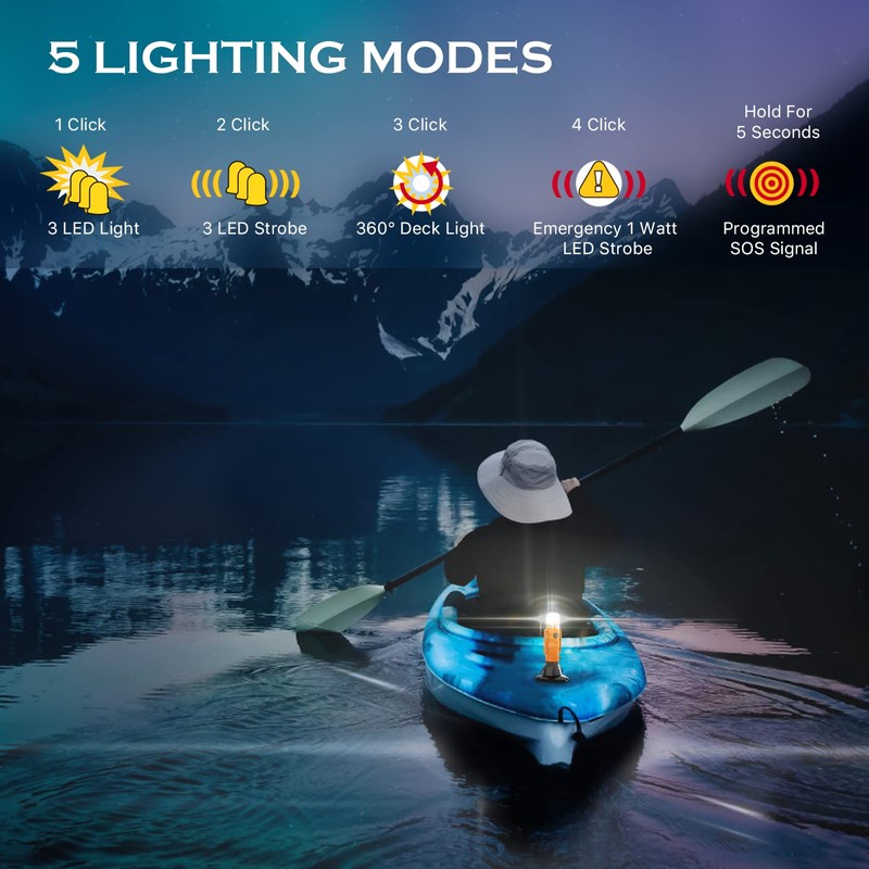 GOODSMANN Flashlight All Round Signal Light for Boat Kayak with