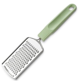 Fackelmann Ecolution Grater - Hand Grater Made of Stainless Steel, Wood Fibres and Organic Plastic - 24.5 cm x 6 cm Kitchen Grater in Mint Green