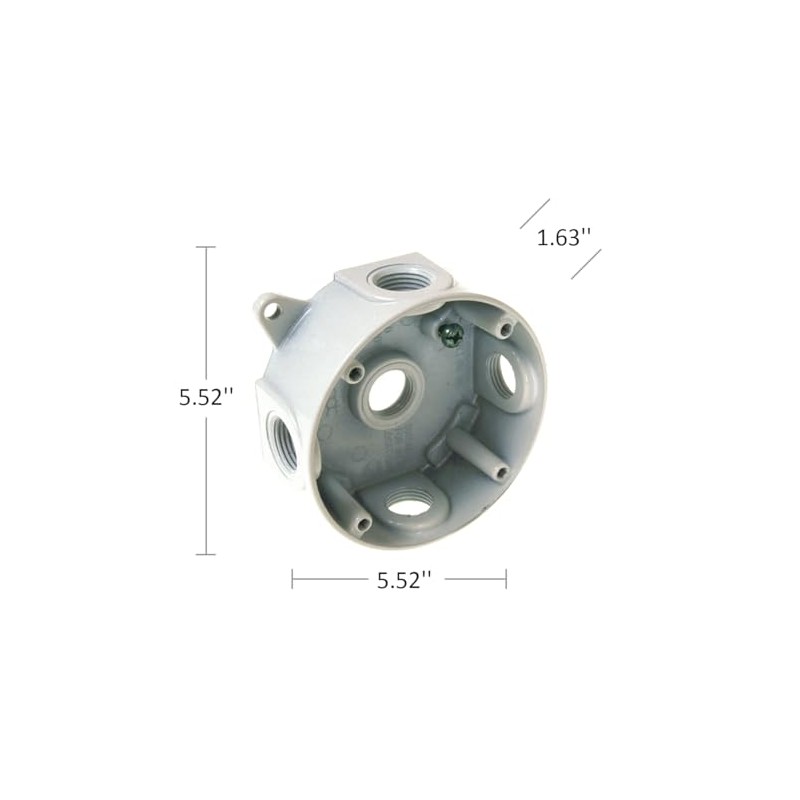 Bell Raco 5361-1 Single Ended Splice Box, 16.1 cu-in, 4