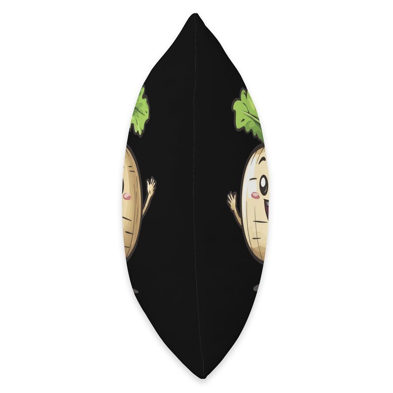 Rutabaga Smiling Comic Style Throw Pillow