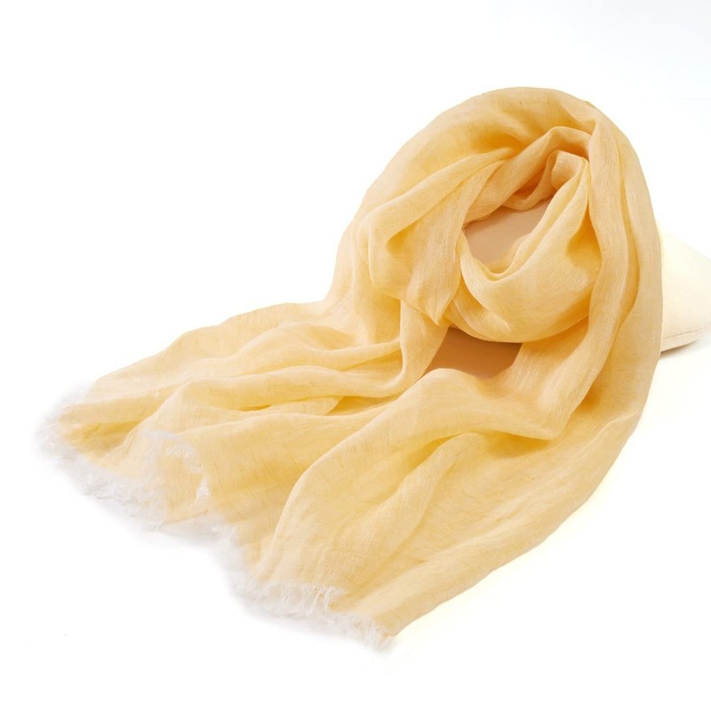 Prettystern Unisex Mottled Plain Long Lightweight Summer Linen Scarf, T33