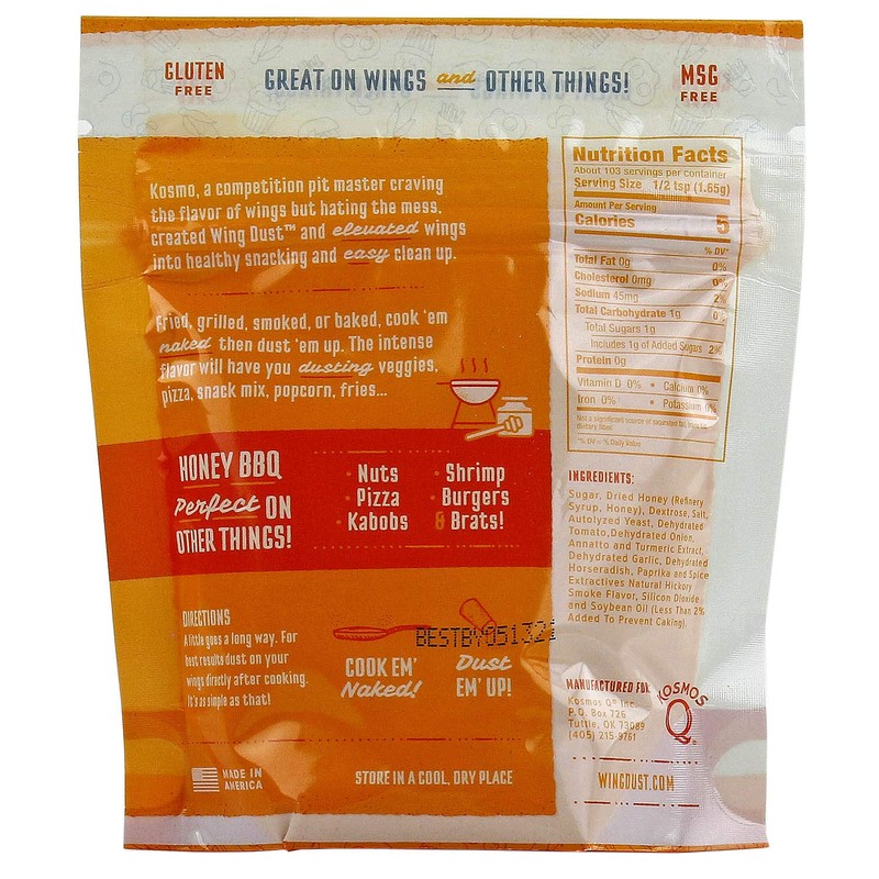 Kosmos Q Honey Bbq Wing Dust, Sweet & Smoky Chicken