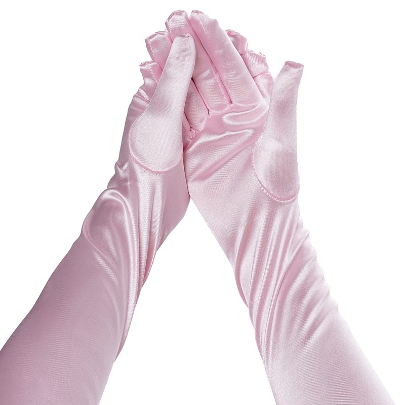 Wobe Long Opera Party 20s Satin Gloves Stretchy Adult Size