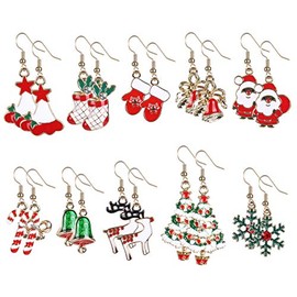 Naler Earrings Christmas Jewellery for Advent Calendar Women, Alloy Steel
