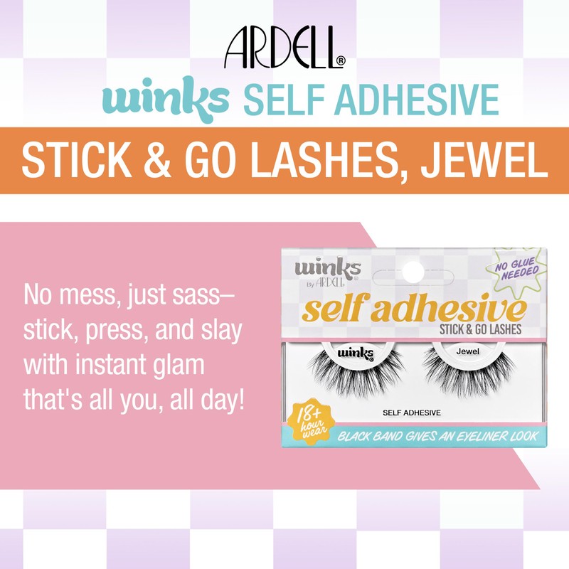 Ardell Winks Self Adhesive Eyelashes – Jewel Style, Press on
