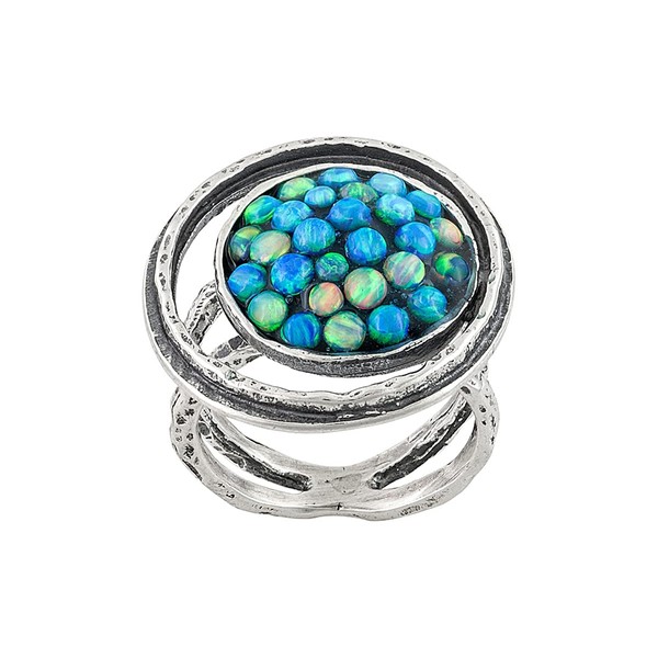 AFFY Artisan Collection Of Israel Round Cabochon Lab Created Blue