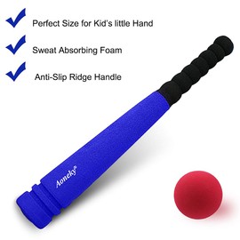 Aoneky Mini Foam Baseball Bat and Ball for Toddler, 16.5 inch