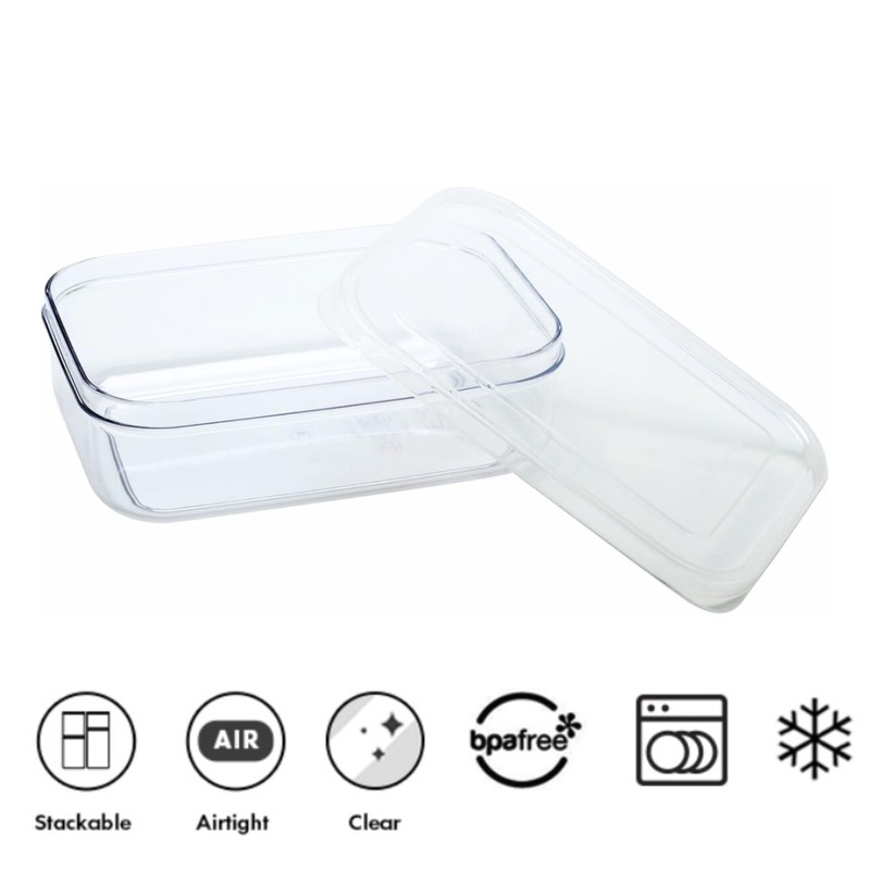 Lustroware Airtight Food Storage Container Set of 3, Micro Clear
