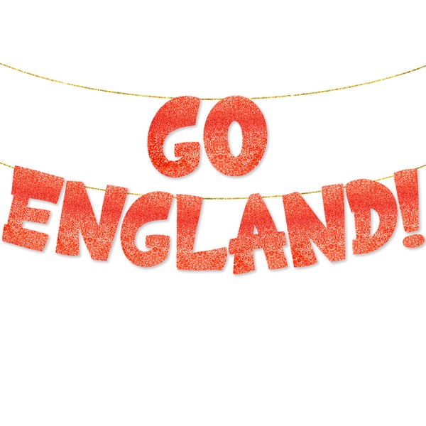 GO ENGLAND Football Sports, 8 feet Glitter Red Banner, England