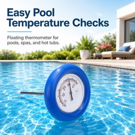 Floating Pool Thermometer for Indoor & Outdoor Use – Large-Dial Water Temperature Gauge for Spas and Ponds