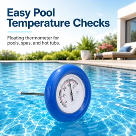 Floating Pool Thermometer for Indoor & Outdoor Use – Large-Dial Water Temperature Gauge for Spas and Ponds