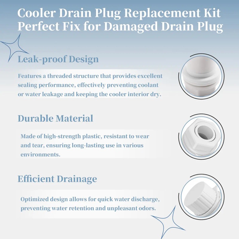 Tapón De Drenaje Roscado Con Tapa De Plástico Para Igloo