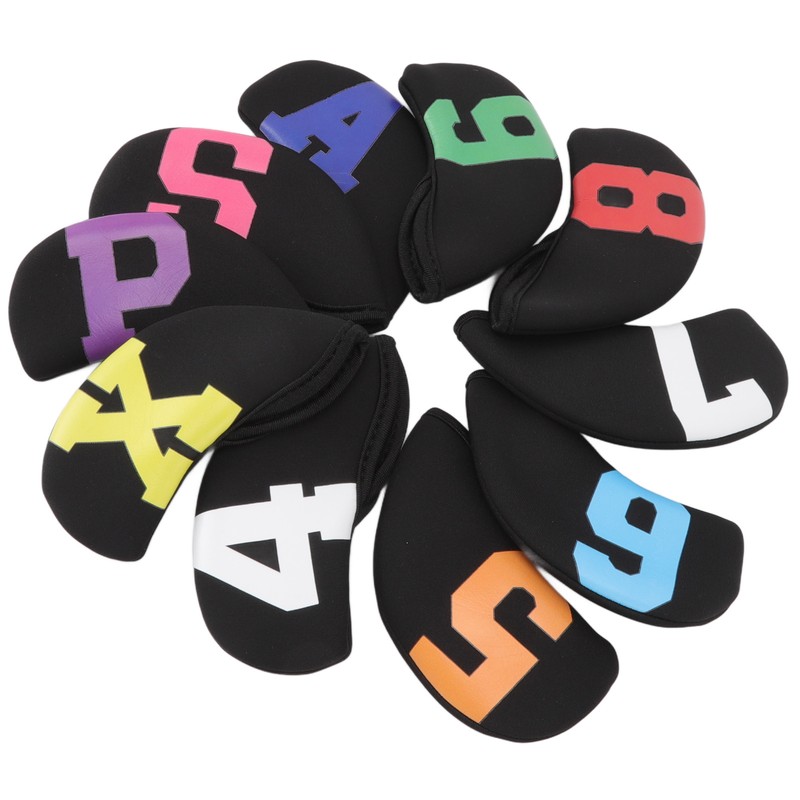 10pcs Golf Iron Head Cover with Large Color Number Waterproof