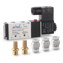 Solenoid Valve AC110V AirTAC 4V210-08 1/4"PT Pneumatic Air 2 Position 5 Way Electric Single Coil Pilot-Operated