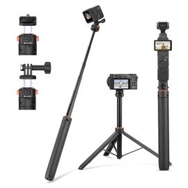 64in Pocket 3 Selfie Stick Tripod for GoPro Camera, Extendable Stand with Quick Release 1/4'' Screw Vlog for DJI Osmo Pocket 3 Action 5 Pro 4 3 for Insta360 X4 X3 X2 for AKASO DSLR Accessories