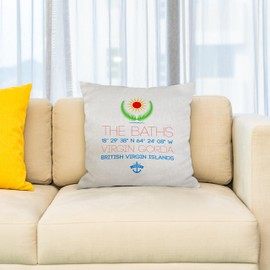 3dRose The Baths, Virgin Gorda, British Virgin Islands, Chic Travel Gift 16x16 inch Pillow Case