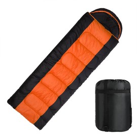 Sleeping Bag, 4.0 lbs (1.8 kg), Envelope Type, Lightweight, Compact, Padding, Comfortable Temperature (-3°C to -14°C), Biting Prevention, Thermal Scarf, Windscreen Tube, Storage Pack, Ideal for