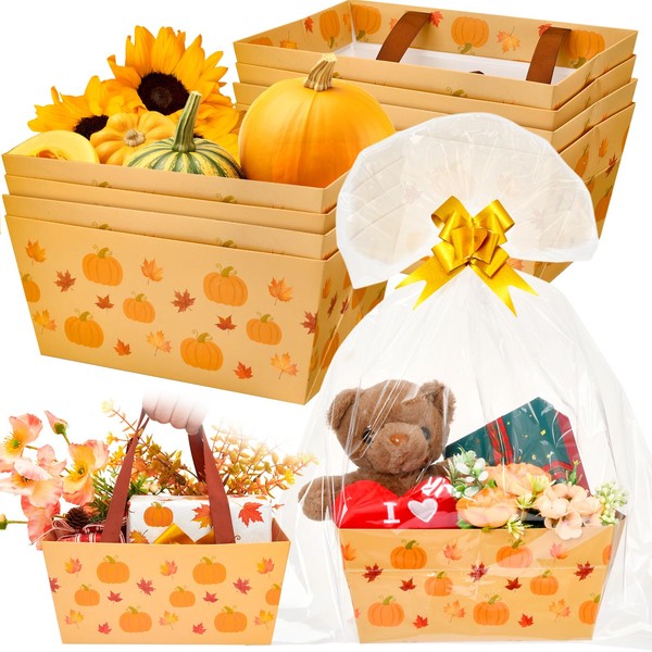 Funnymoom 24 Pcs Fall Basket for Gifts Empty Pumpkin Maple