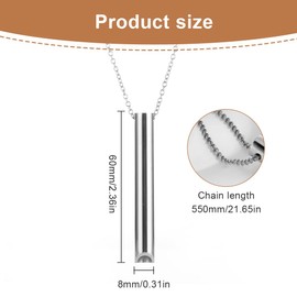 WMUVAZA Stress Relief Necklace Mindful Set of 2 Breathing Necklace Stainless Steel Necklace Portable Smoking Ceasing Aid for Men Women Meditation Breathing Relaxation