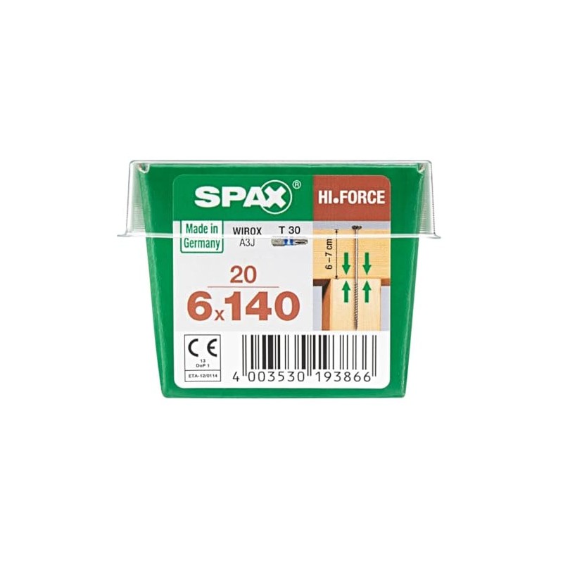 SPAX T-Star Timber Construction Screws WIROX 6 x 140mm -
