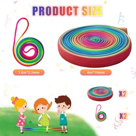 4 Rolls of Rubber Twist Children, 6 Metre Bouncy Rubber, 1.6 Metre Finger Game Cords, Rubber Twist, Twister Game, Skipping Rope Children 8 Years, Indoor & Outdoor Children's Games, Twister Children,