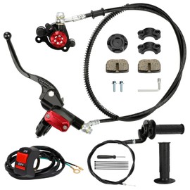 SHIQINHA Mini Bike Hydraulic Brake Kit and Throttle Assembly Compatible with Baja DB30 DoodleBug Blitz Dirt Bug GMB100 Predator 79cc 97cc 212cc 2.8HP Engine Parts with Brake Master Cylinder Caliper