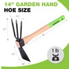WORKPRO Hoe and Cultivator Garden Rake with 14" Wooden Handle,