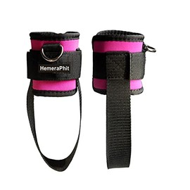 HemeraPhit Exercise Machine Attachment Ankle Cuff Adjustable Ankle Straps Workout Leg Training Bodybuilding Gym Equipment, 1Pair (Rose)