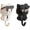 2 Cartoon Cat in Sunglasses Creative Gra-vity Hook Cute Cat