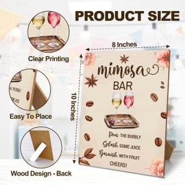 Mimosa Bar Sign With Stand, Love Is Brewing Mimosa Bar Supplies Decorations, Coffee Brunch Dessert Table Decor Sign, Bubbly Bar Sign For Wedding Engagement Birthday Christmas Party, 21