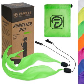 Diabolo Freizeitsport UV Light Poi in Green - Angel Wings Spinning Pois. Spiral Pois, Soft Pois for Beginners and Professionals