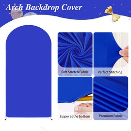 6FT Royal Blue Arch Backdrop Cover,Spandex Fitted Wedding Arch Stand Covers Round Top Chiara Arch Covers Stretchy Backdrop for Birthday Party Ceremony Banquet Decoration
