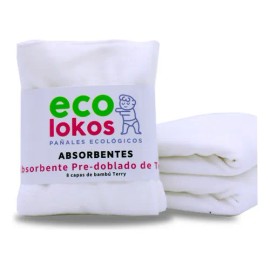 Absorbente Nocturno 8 Capas Bambu Terry Para Pañal Ecologico                                                                                          