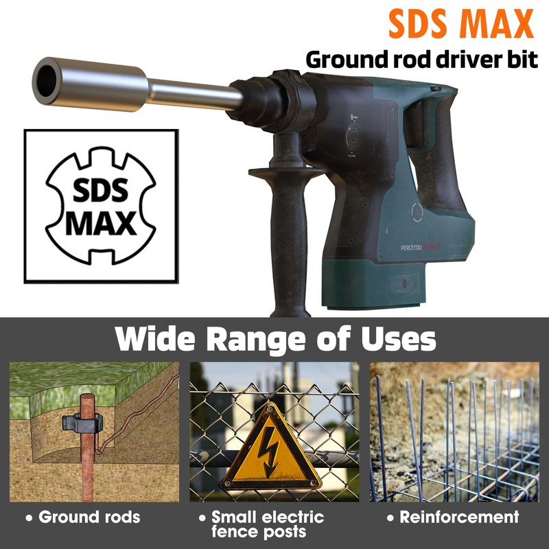 Dolenor SDS Max Ground Rod Driver, Hammer Drill Ground Rod