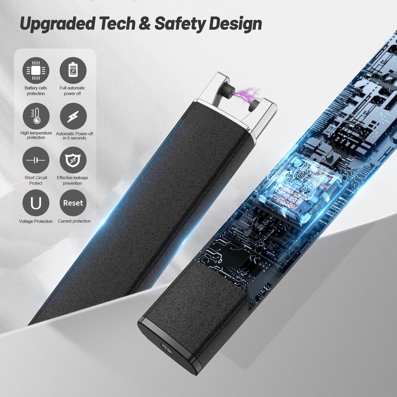 VEHHE Rechargeable Lighter, Windproof Flameless Extended Electric Candle Lighter with