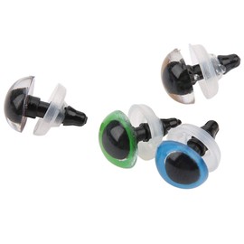100pcs-Ojos de seguridad de plástico de colores mezclados de 10/12mm para muñeco de oso de peluche marioneta artesanía de animales de peluche DIY con arandelas una caja (10mm)