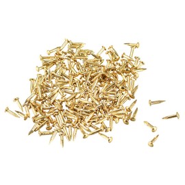 sourcing map Pack of 500 Small Tiny Hardware Nails for Wood DIY Decorative Picture Boxes Accessories Brass Tone 1 x 6 mm (DxL)
