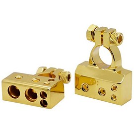 MK Audio Car Battery Gold Terminals Positive Heavy Duty Plated Connectors