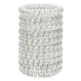 JessLab Spiral Hair Ties, 10 Pcs Traceless Phone Cord No-Damage Ponytail Holders, Plastic Coil Hair Bands for Women and Girls, Color Assorted, Set 45