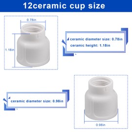 Utoolmart #12 Ceramic (Twin Pack) White TIG Welding Cup