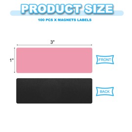 PATIKIL 100Pcs Dry Erase Magnetic Labels, 3" x 1" Reusable Magnets Stickers for Whiteboard, Fridge, Cabinet, Office Locker Shelf, Pink