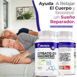 BioHerb® | Citrato de Magnesio + Citrato de Potasio – Extremadamente Eficaz – 360 Cápsulas (1 Año de Duracion) – Apoyo Hidratación, Equilibrio Electro