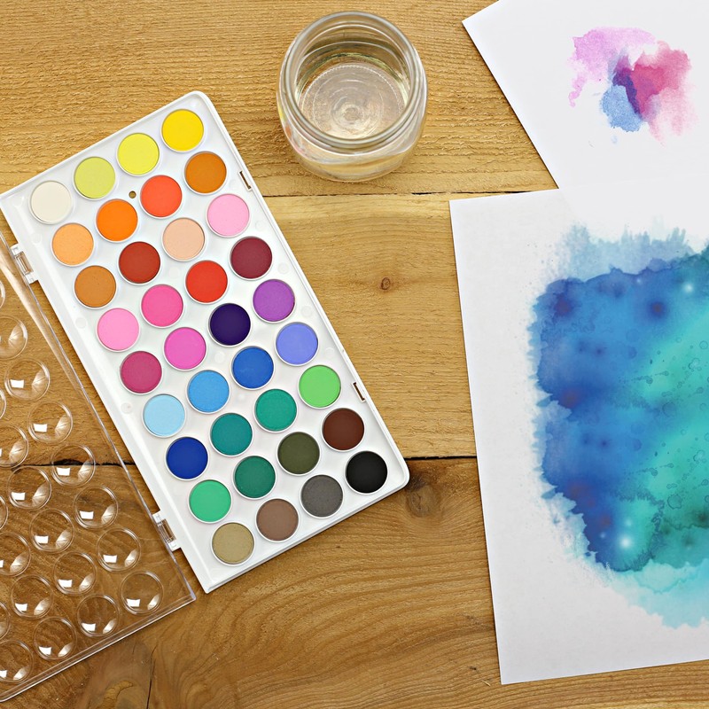 Artist's Loft 36 Color Watercolor Pan Set with Natural Hair