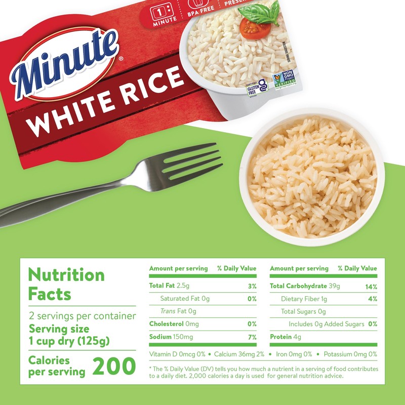 Minute Ready-to-Serve White Rice, Microwavable Rice Cups, 8.8-Ounce Cups (Pack