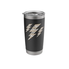 Lightning Bolts Black Floral Beige Stripes Pattern Thunder Stainless Steel Insulated Tumbler