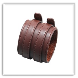 Xusamss Punk Jewelry Wristband Belt Buckle Bracelet Wide Leather Armband Cuff Bracelet(Brown)