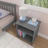 Max & Lily Classic Wood Nightstand with Shelves, Kids Bedside