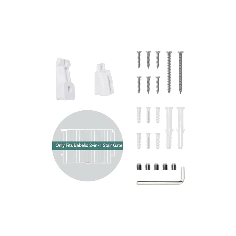 Hole Mounting Kit for Babelio 29.7-46.5" Auto Close Baby/Dog Gate