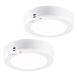 LIT-PaTH Battery Operated Motion Sensor Ceiling Light, 6.1inch 5000K Wireless Motion Light Indoor, 140 Lumens Battery Powered Cordless Lamps for Hallway Stair Laundry,2-Pack(Battery Not Included)