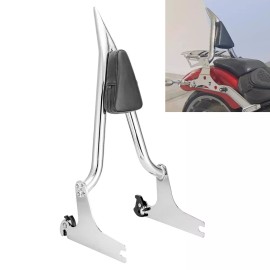 CB 24"Chrome Backrest Sissy Bar For Harley Fatboy Lo FLSTF 07-17 Softail FXST FXSTS